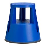 IVOL Stabiler Tritthocker - Elefantenfuß - Kunststoff - 41 cm Hohe - 150 kg Traglast (Blau)