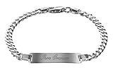 trendor Gravur-Armband für Männer 925 Silber Panzerkette mit Namen inklusive Wunsch-Gravur...