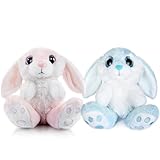 My OLi Kuscheltiere 2 Stück Plüsch Hasen 18cm Floppy Ohren Sitzen Stofftier Hase für Kinder Babys...