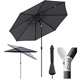 Sekey® Alu-Sonnenschirm 300cm Sonnenschirm Gartensonnenschirm mit UV-Schutz，Windfester...