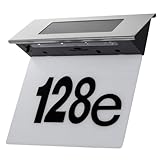 Maclean MCE423 Solar Hausnummernleuchte Plexiglas: 17x13cm Hausnummer mit LED Beleuchtung...