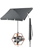 4smile Sonnenschirm Balkon SunnyShade, Anthrazit - 3-in-1 SET Sonnenschutz Balkon - UPF 50+...