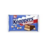 Knoppers NussRiegel – 1 x 200g (5 Riegel) – Schokoriegel mit Milch- und Nugatcreme,...