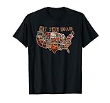 Hit The Road Nummernschild USA Karte American Travel T-Shirt