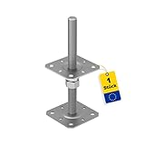 GRUNDLINE - Pfostenträger höhenverstellbar 50 bis 200 mm- Pfostenträger aufschrauben -...