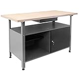 GERMANIA Werkbank mit Schublade & abschließbarer Tür - 120 x 60 x 85 cm - bis 400 kg belastbar -...