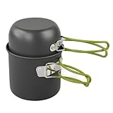 Camping Topf, Aluminium Camping Töpfe, Picknick Kochgeschirr Campinggeschirr für 1–2 Personen,...