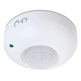 conecto Bewegungsmelder Außen, für LEDs und Lampen, Aufputz Deckenmontage 360° Erkennungsbereich...
