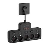 LEHOTPIA 5 Fach Anschlüsse Steckdosenverlängerung, 2500W Fach Steckdosenleiste, 10A USB...