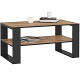 AKORD Couchtisch Holz Alex mit einem Regal, 92x45x53cm, Für Wohnzimmer, Schlafzimmer Schrank,...