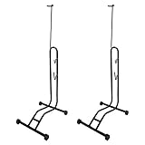 2x WELLGRO® Fahrradständer - Stahl, schwarz, sicherer Stand, Haken mit Kunststoffummantelung, 3...