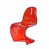 Moderner Acryl-Stuhl – Armloser S-förmiger Freischwinger Akzentstuhl für Küche und Esszimmer...