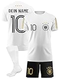 Shop4Fans Deutschland Fußballtrikot Personalisiert für Jungen & Mädchen – mit deinem Namen &...