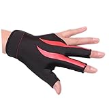 PENIKOKO Billard Handschuh für Linke Hand Stretch Nylon Finger Halbfingerhandschuh rutschfest und...