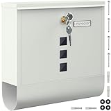 MONZANA® Briefkasten Kreuzschloss mit Kupfer-Schließzylinder drehbare Abdeckung 31x10x34 cm...