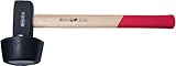 Connex Plattenverlegehammer 2400 g - rot / schwarz - mit Holzstiel aus Hickory - mit austauschbarem...