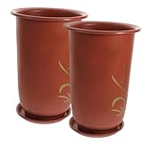LOORGVEL 2 Stück Orchideentöpfe Harz mit Unterteller Blumenkübel für Sukkulenten und Cacteen...