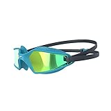 Speedo Unisex Kinder Hydropulse Mirror Junior Schwimmbrille, Marineblau/Blau Bay/Gold Gelb,...