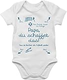 Baby Body Mädchen - Strampler & - Papa du schaffst das Fußball Junge - 3/6 Monate - Weiß -...