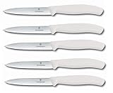 Victorinox | Gemüsemesser 5er Set Weiß | Swiss Classic 10 cm | glatter Schliff | ideales...