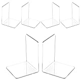 VMUTGA 6PCS Klarer Buchstützen, Buchständer aus Acryl, Buchstütze für Büro Schule Bibliothek,...