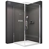 BERNSTEIN® Duschkabine 100 x 100 x 195 cm ESG-Glas Duschabtrennung EX416S mit Nano, Eck-Dusche mit...