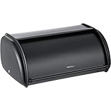 KING HOFF Brotkasten Brotbox Brotbehälter Brotdose aus Stahl (Schwarz)