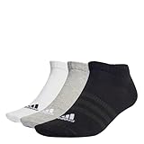 adidas Unisex Thin and Light Sportswear Low-Cut Socks 3 Pairs, Medium Grey Heather / White / Black,...