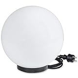 Kugelleuchten inkl. 3m Anschlußkabel Ø 30cm Kugellampe Weiß E27 Gartenleuchten Aussen...