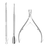 Makartt Nagelhaut Trimmer mit nagelhautentferner - 3 Pcs Silver Cuticle Remover Tool, Professionelle...
