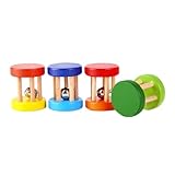 PHENOFICE 4 Stück Teiliges Holzrassel Sichere Geruchsfreie Handspielzeuge Bunte Montessori...