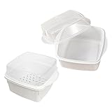 ZUNOXAZ 2 Stück Mikrowellen-dampfgarkorb Deckel und Tablett Platzsparend Stapelbar Bpa-frei Schnell...