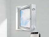 HOOMEE VP Fensterabdichtung für Mobile Klimageräte, Mit Angenähter Schlauch Verlängerung, Für...