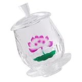 DECORNIJIA Buddhistischer Kristallglas Wasserbecher mit Lotusblüte Ritueller Opferbecher für...
