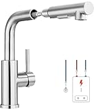 Lonheo Niederdruck Wasserhahn Küche Armatur Ausziehbar, Niederdruck Küchenarmatur mit Brause...