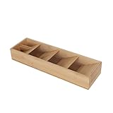 Relaxdays Besteckorganizer, 5 Fächer, Besteckkasten platzsparend, HBT 6x40x12cm, Besteckeinsatz...