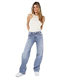 Noisy may Damen Wide Leg Jeans Normal Waist Straight Denim Stretch Hose Stoned Design NMYOLANDA