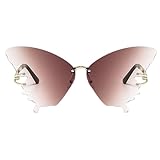 Monozoz Schmetterlings-Sonnenbrille, Outdoor-Brille, UV-Schutz, blendfrei, rahmenlose Brille für...
