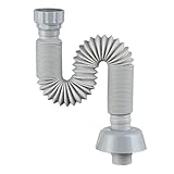 URPIZY Flexible Küchenablaufrohr aus elastischem ABS mit großem Durchmesser und U-förmigem...