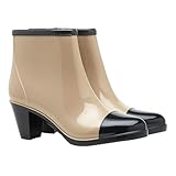 BESPORTBLE Modische Damen Regenschuhe mit Hohem Absatz Kurze Rutschfeste Gummistiefel Seitlicher...