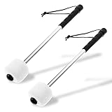 2 Stück Marschtrommel Schlägel, Bass Drum Mallet Drum Stick mit Filzkopf, Percussion Drumsticks,...