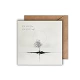 Trauer Karte mit Umschlag - einfühlsame Trauerkarte mit Spruch Einsamer Baum aufrichtige...