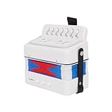 Btuty Akkordeon 7 Tasten 2 Bass Musikinstrument ABS Material für Anfänger Knopfakkordeon Leichte...