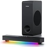 MEREDO Soundbar für TV Geräte mit Subwoofer 3.1 Kanal PC-Gaming Soundbar RGB Audio Sync Licht BT...