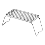 Grill-Rack, zusammenklappbar, Grillrost, tragbar, Grillrost, Fire Pit Cooking Rack, für Yard...