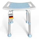 Floordirekt Duschhocker Nora - höhenverstellbarer Duschstuhl 37,5-49,5cm - belastbar bis 136kg -...