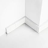 [DQ-PP] 10 Meter Sockelleisten 55mm PVC Weiß Laminatleisten Fussleisten aus Kunststoff PVC Laminat...