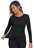 IWOLLENCE Thermo Unterhemd Damen Langarm Rundhals Fleece Warmes Thermo Top Damen Thermounterwäsche...