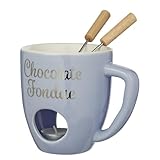 BUTLERS Schokofondue Tasse 200ml Teelichthalter, Schokoladenfondue 2 Personen Fondue-Set Porzellan...