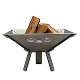 Feuerschale Fenit eine steckbare Feuerschale (Motiv Welle Edelstahl mit Fuss)